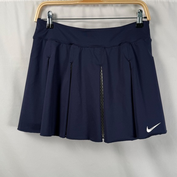Nike Pants - Nike Dri-Fit Court Victory Pleated Tennis Skirt Skort Womens M Long Navy White